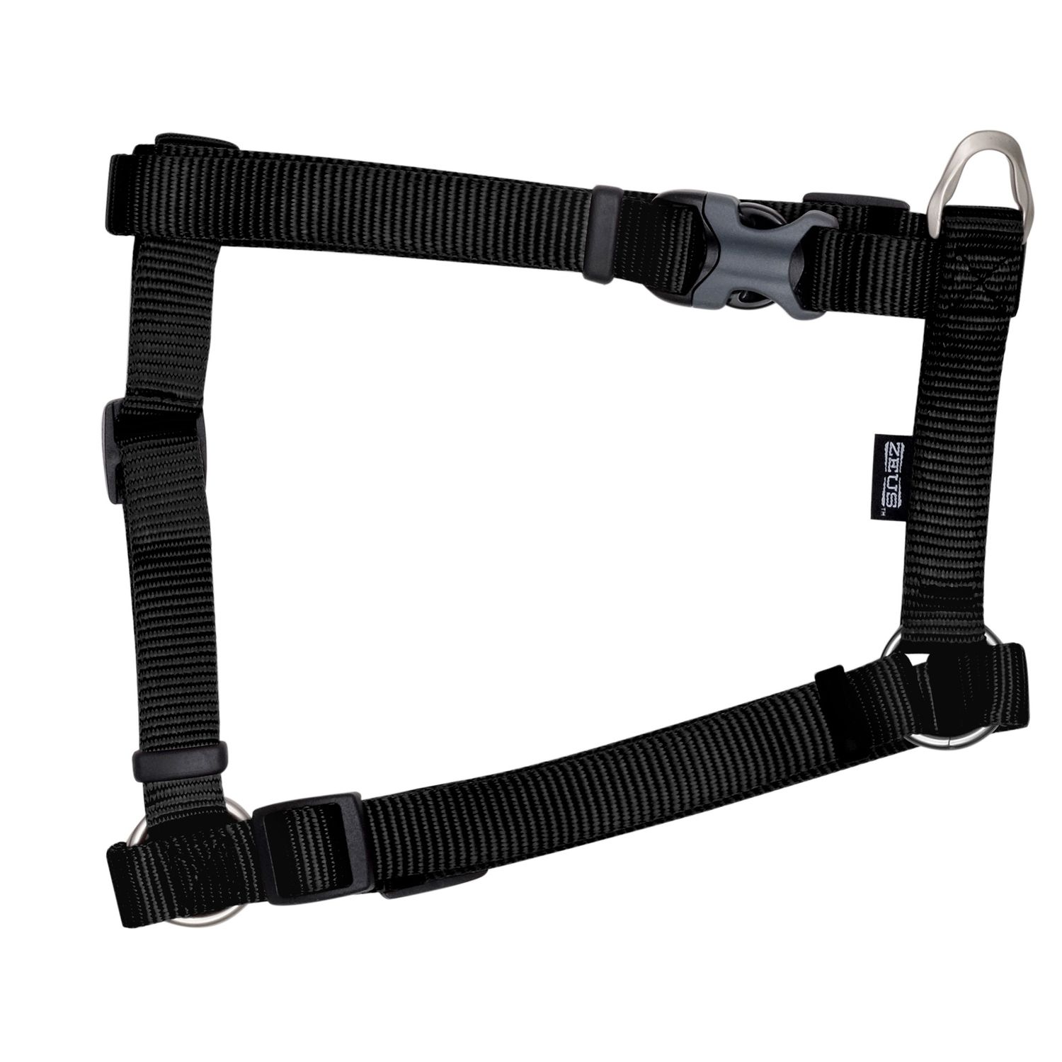 Zeus Nylon Dog Harness - Charcoal - XLarge - 2.5 cm x 61-100 cm (1in x 24-39in)