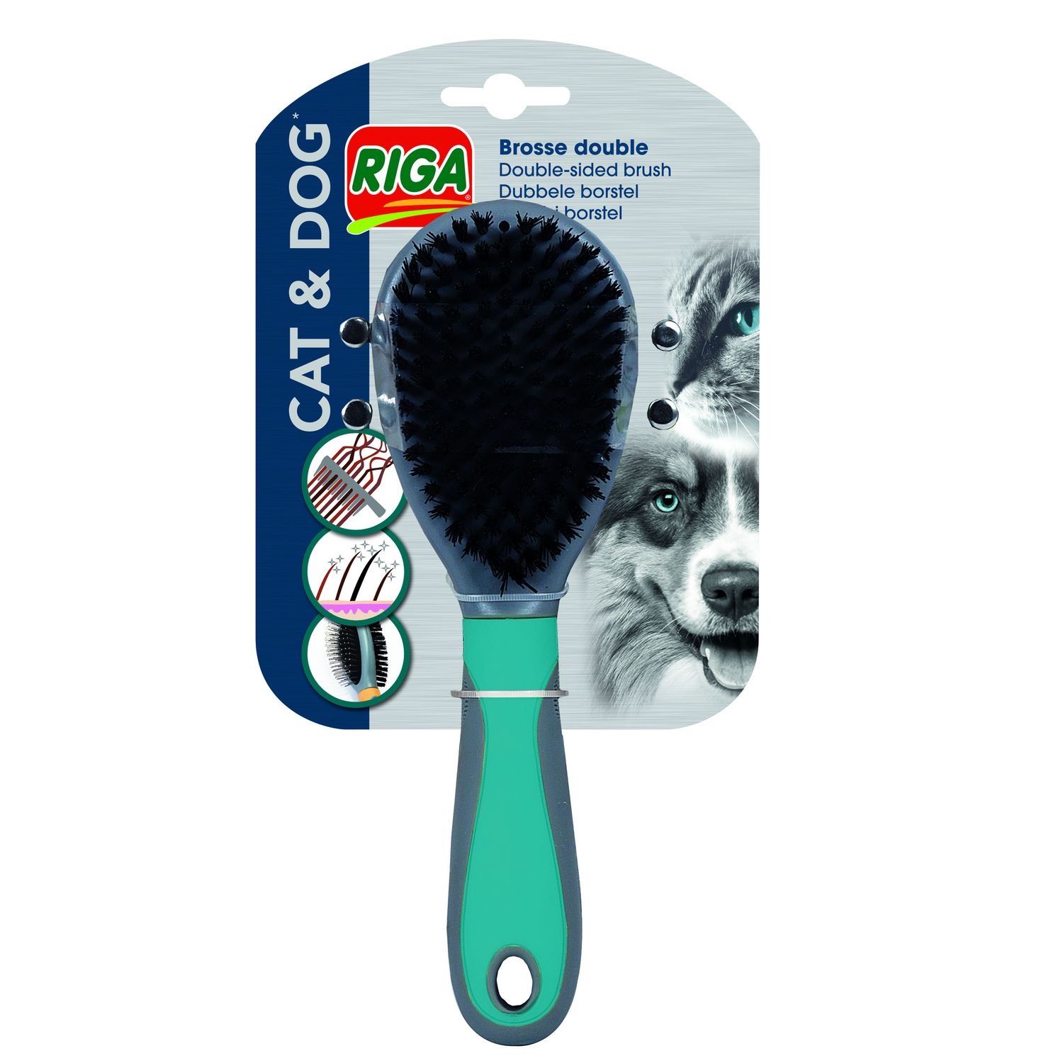 RIGA - Double Brush for Dogs and Cats