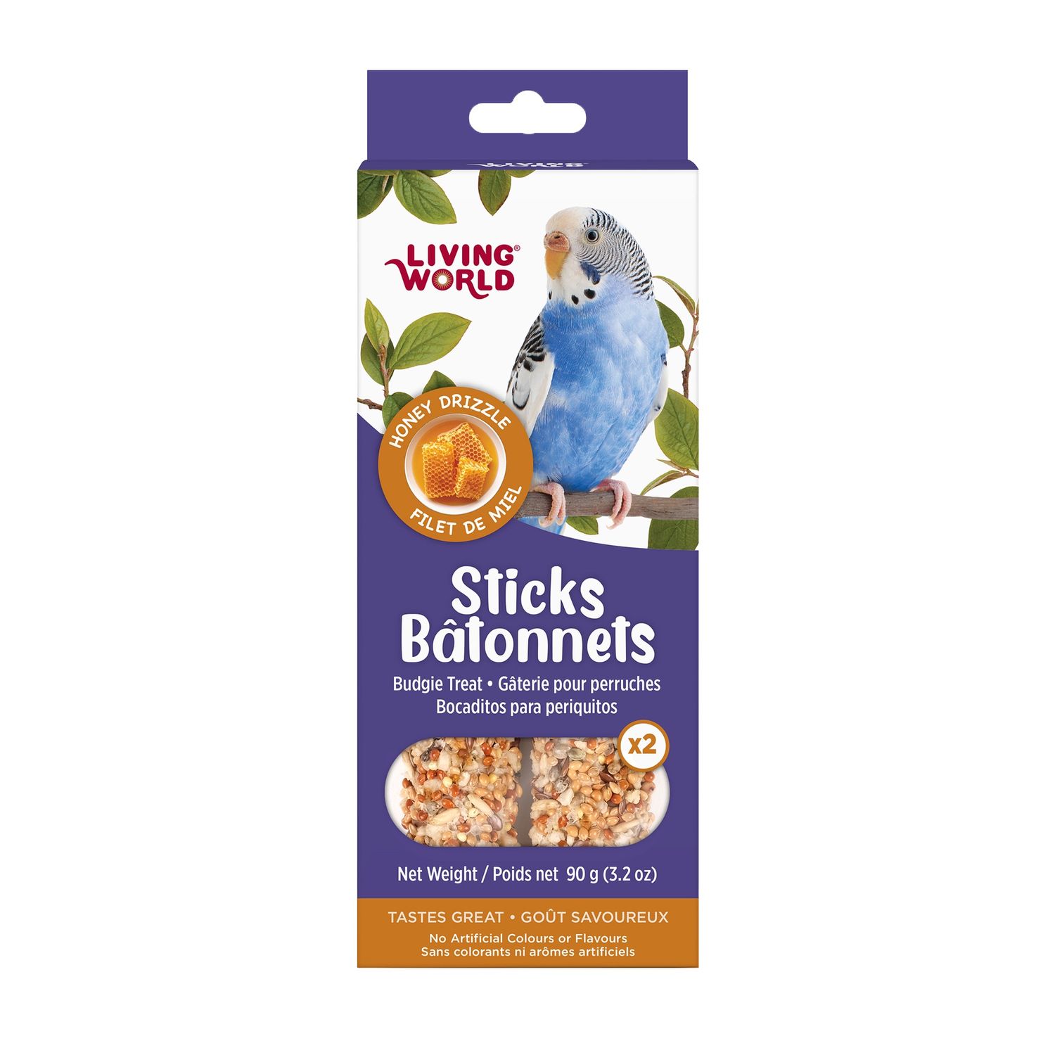 Living World Sticks - Budgie Treat - Honey Drizzle - 2 pieces - 90 g (3.2 oz)