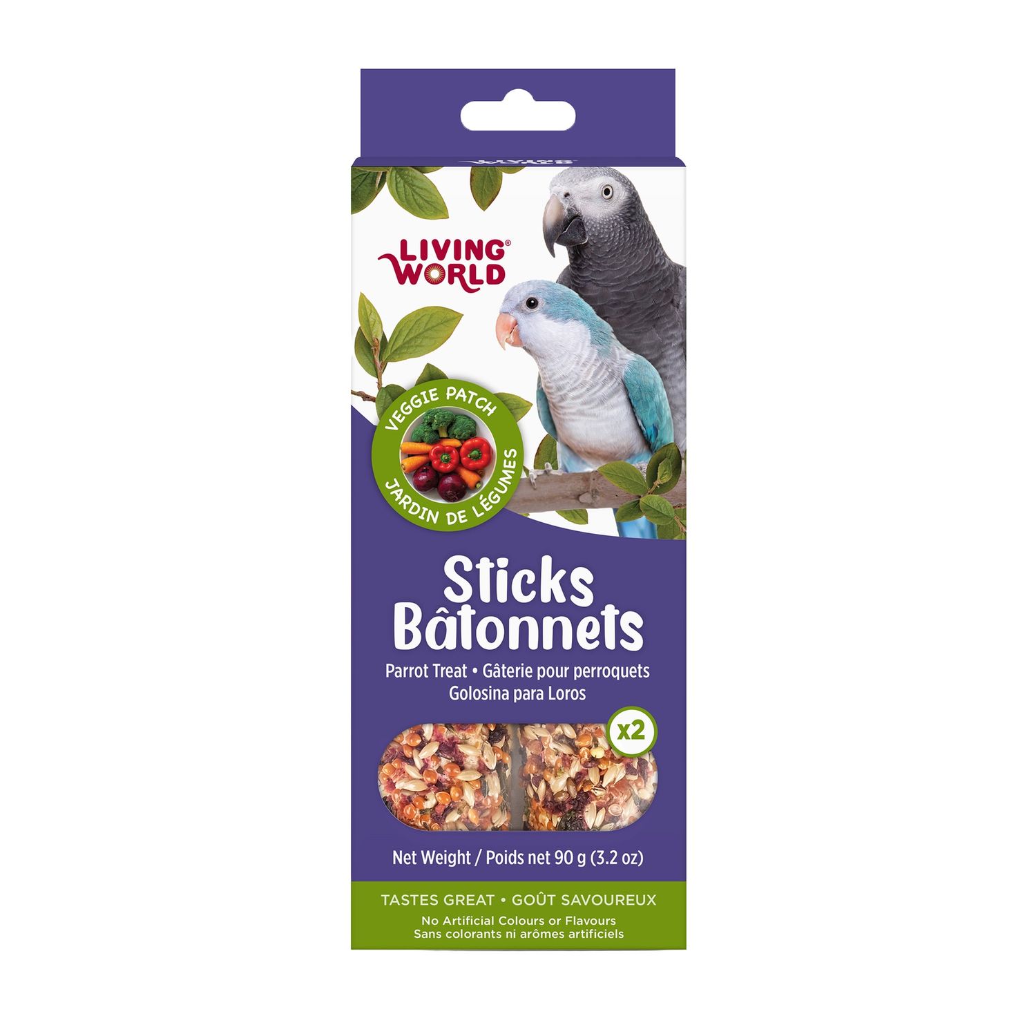 Living World Sticks - Parrot Treat - Veggie Patch - 2 pieces - 90 g (3.2 oz)