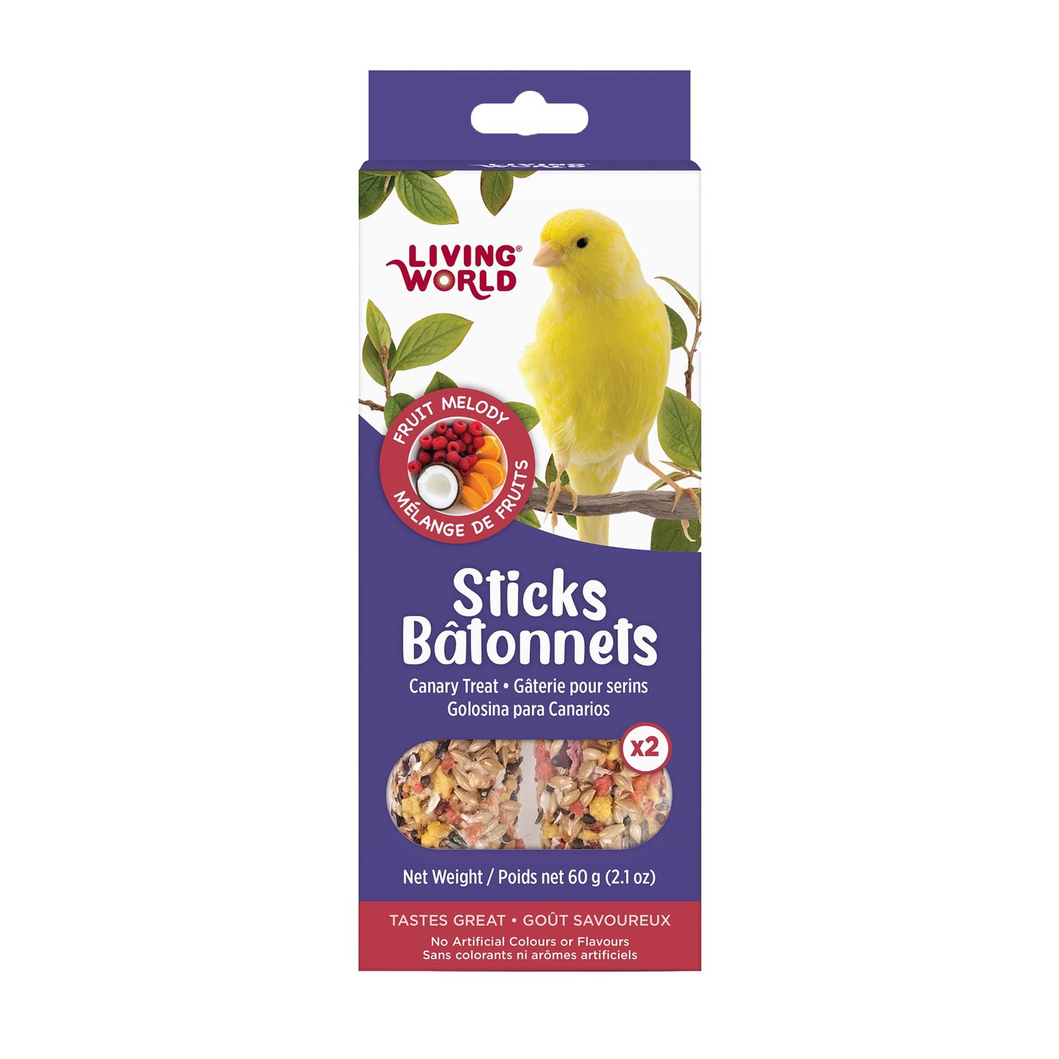 Living World Sticks - Canary Treat - Fruit Melody - 2 pieces - 60 g (2.1 oz)