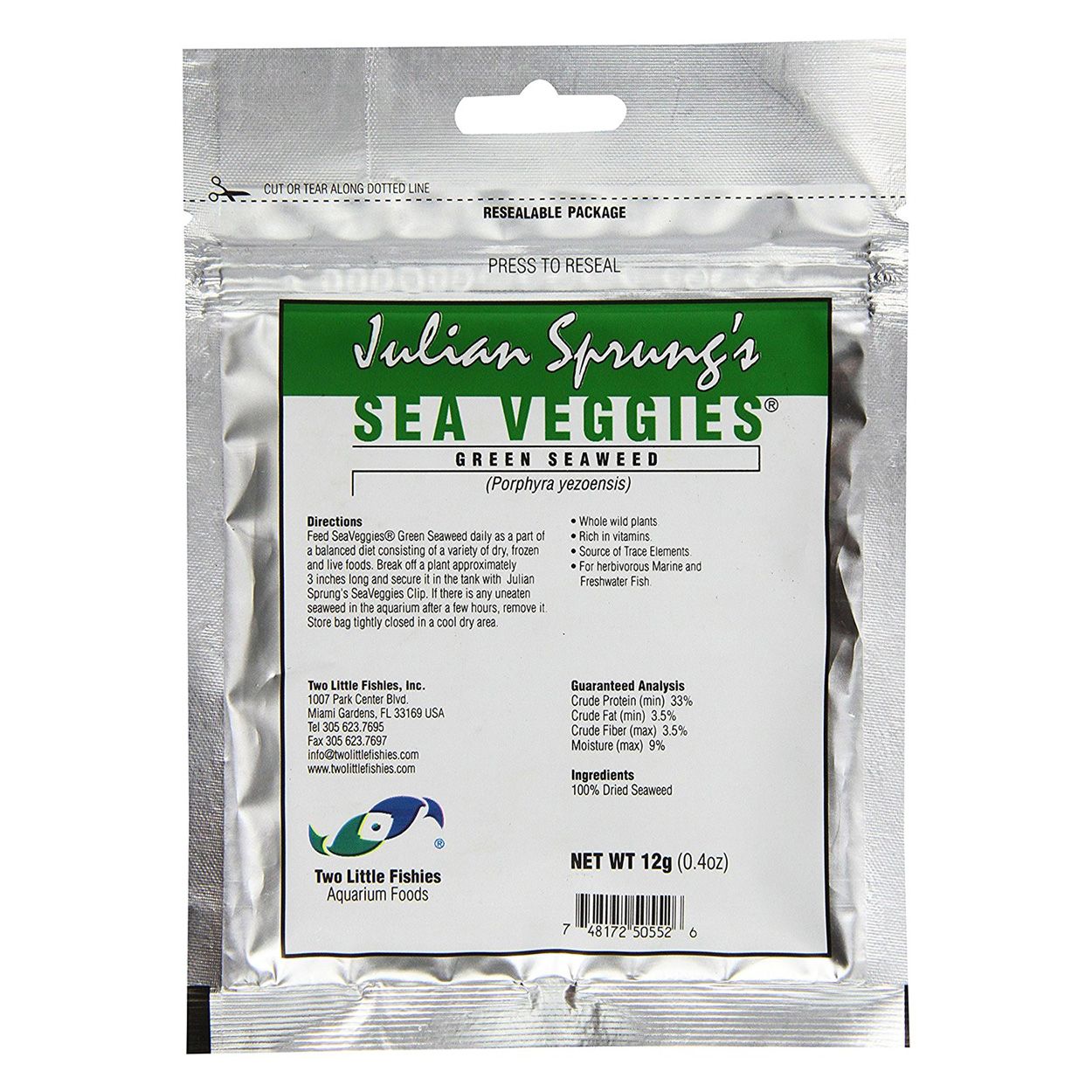 Two Little Fishies - Julian Sprung's SeaVeggies Seaweed Pouch - Green - 12 g