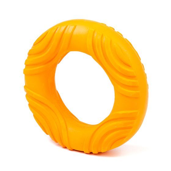 Bud'Z Latex Ring Squeaker Orange Dog 5.3in 1pc