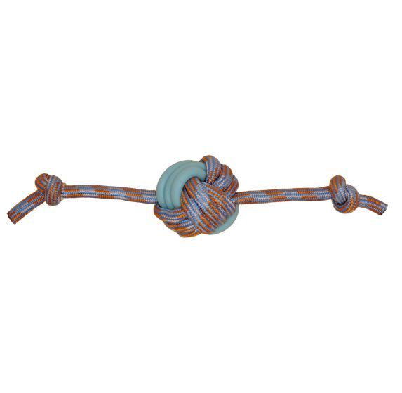 Bud'Z Floating Rope Toy For Dog - Monkey Fist Knot, Orange and Blue 33cm