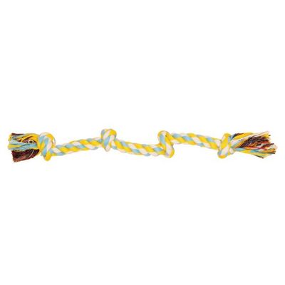 Bud'Z Rope Toy For Dog, With 4 Knots - Sky Blue and Yellow 40cm
