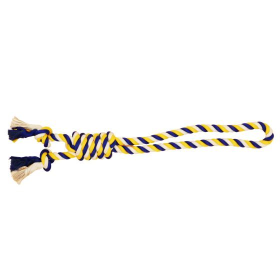 Bud'Z Rope Toy For Dog, Double Loop and Noose Knot - Large, Blue and Yellow 70cm
