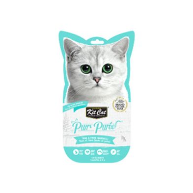 Kit Cat® Purr Purées® Tuna &amp; Fiber (Hairball) Cat Treat 4 x 15gm