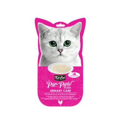 Kit Cat® Purr Purées® PLUS+ Urinary Care with Chicken &amp; Cranberry Cat Treat 4 x 15gm