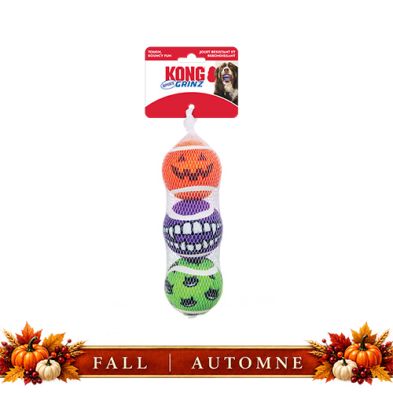 Kong® HALLOWEEN Grinz Sports Balls Medium Dog Toy (3 Pack)