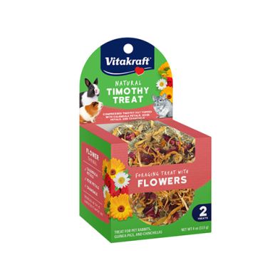 Vitakraft® Foraging Treat with Flowers Natural Timothy Treat for Pet Rabbits, Guinea Pigs and Chinchillas 4oz