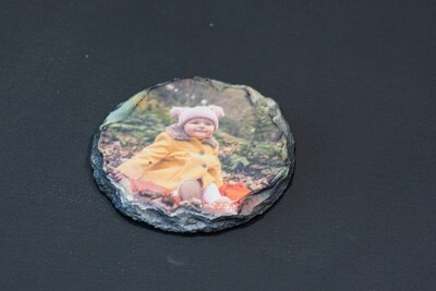 Round Photo Slate Coasters