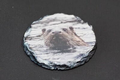 Round Photo Slate Coasters