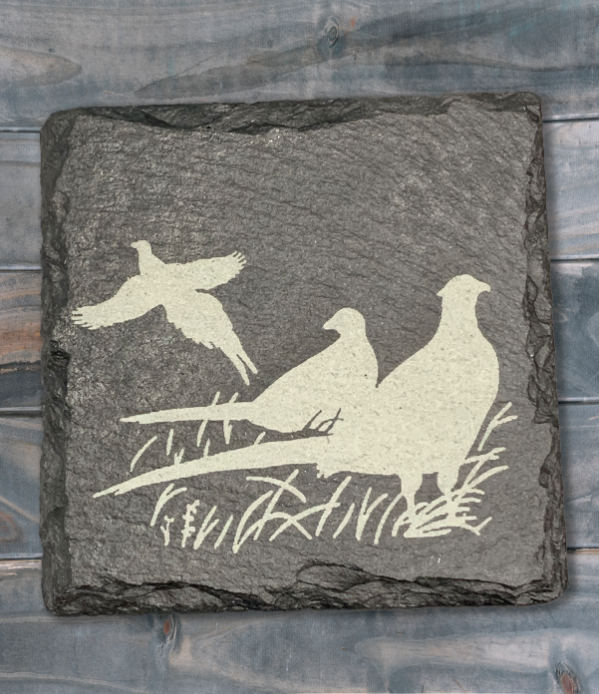 Pheasant - Engraved Slate Coaster