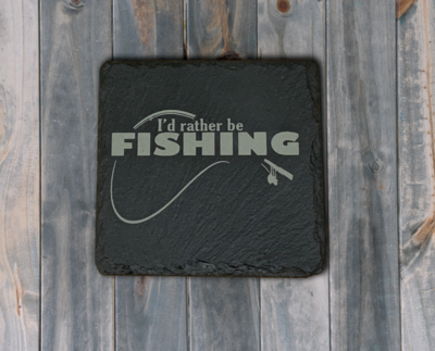 River Fishing - Engraved Slate Coasters