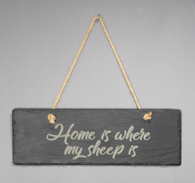 Home is where my sheep is slate sign