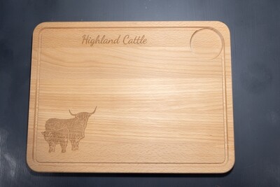 Wooden Chopping Board - Highland Cattle