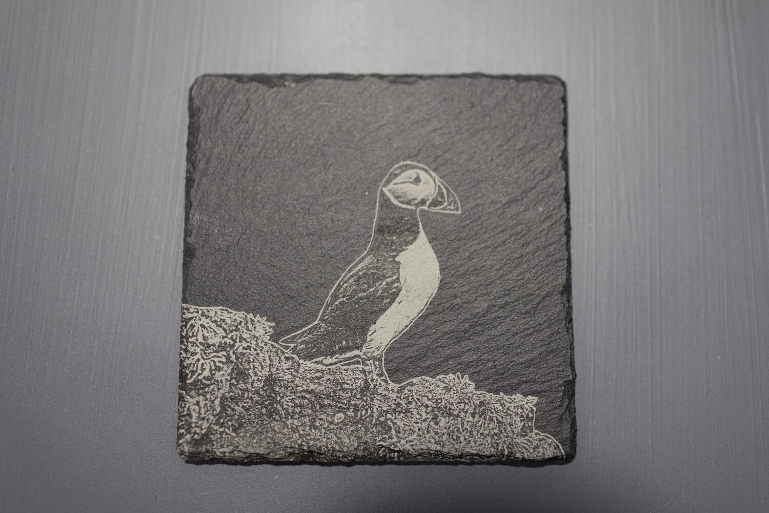 Duo Puffin Slate Coasters, Select Design: Puffin #1