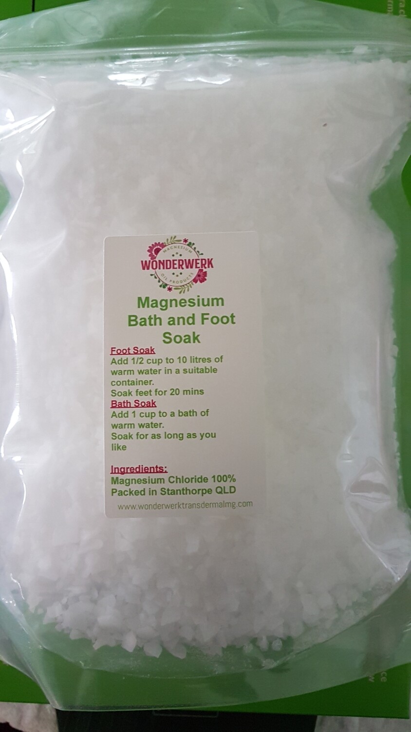 Magnesium bath & foot soak flakes 700g unscented
