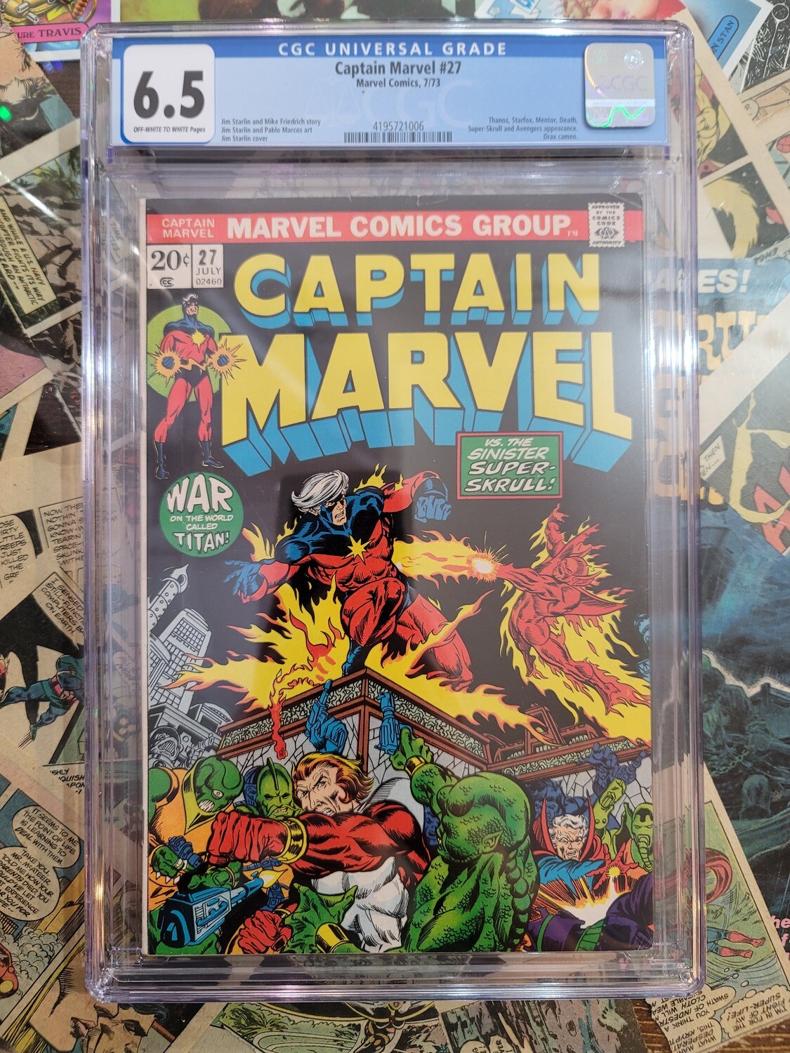 Captain Marvel #27 1973 CGC 6.5 1st Eros
