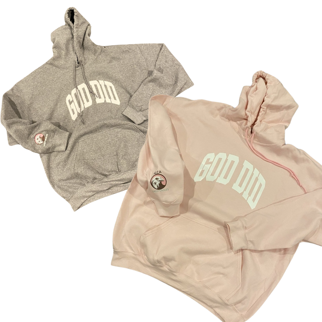GOD DID Burgundy/Maroon color Crewneck sweatshirt and white print font