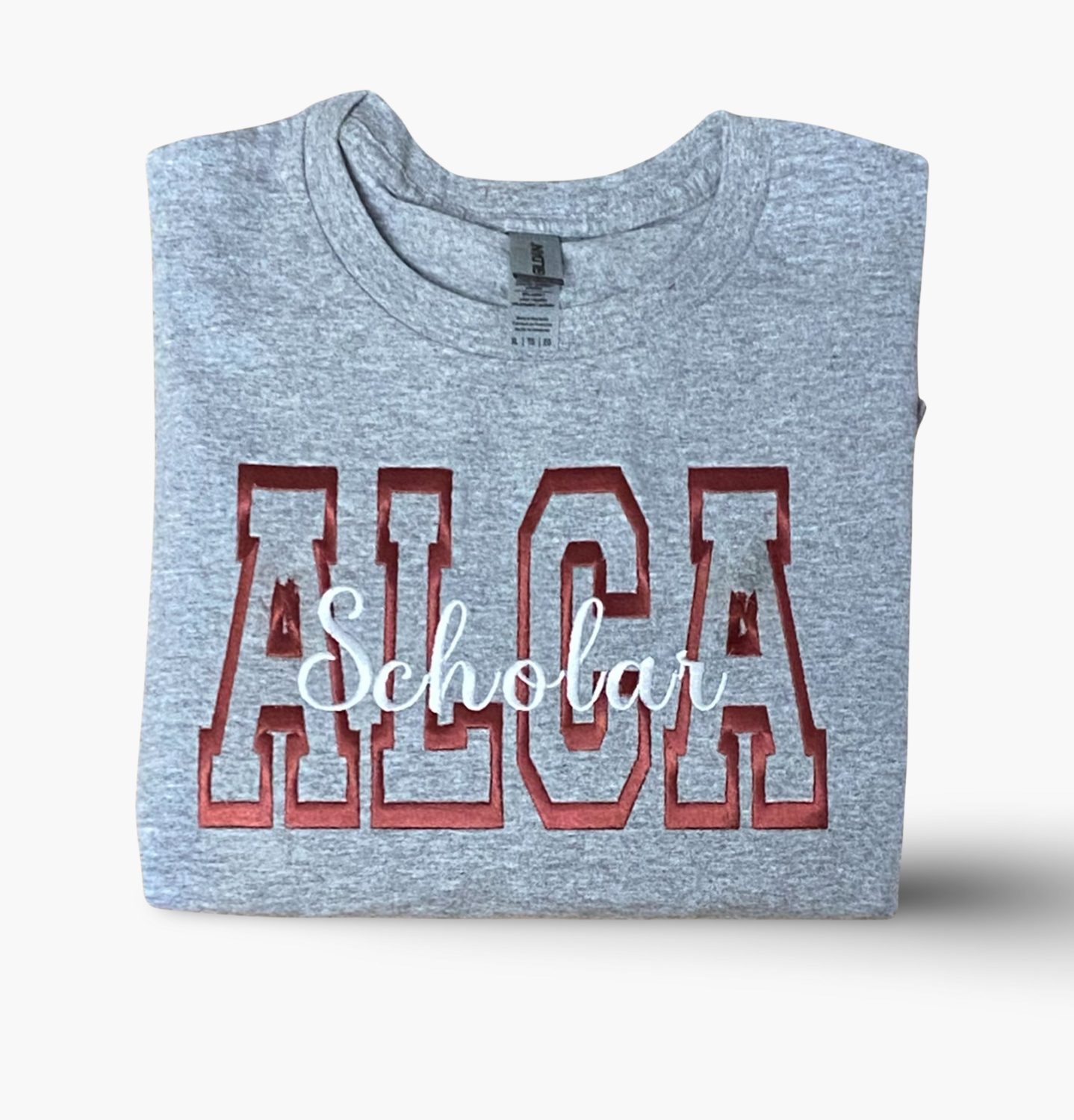 ALCA Scholar Embroidery Stitched Shirt School color Burgundy/Maroon and White