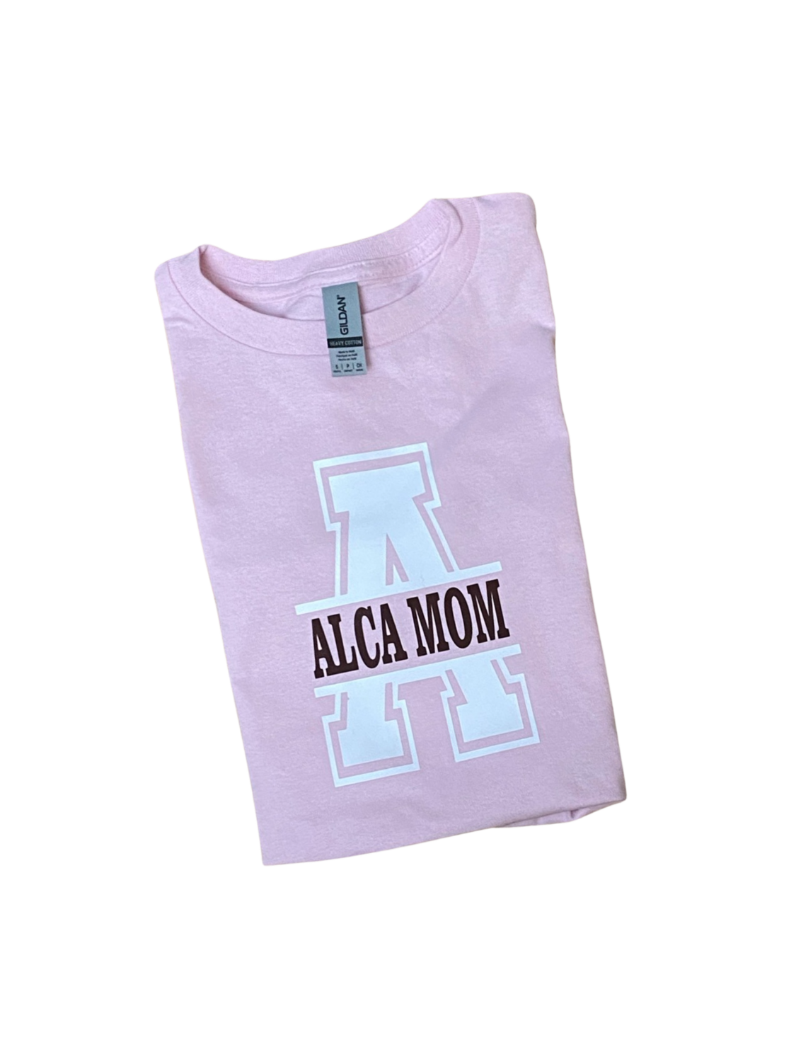 ALCA Letter A for ALCA MOM Vinyl Print Pink Shirt.