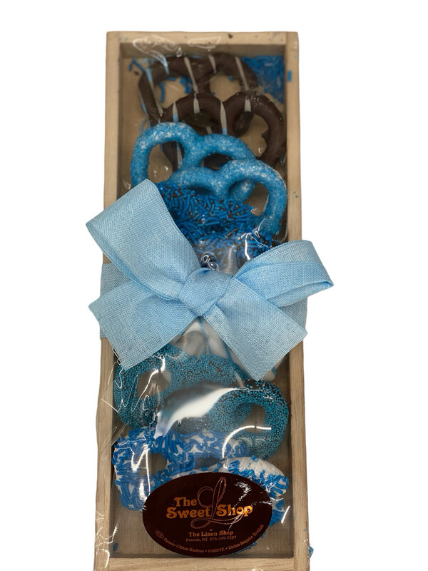Wood Pretzel Tray Small Blue