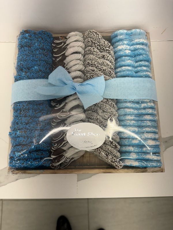 Wood Pretzel Rows Blue