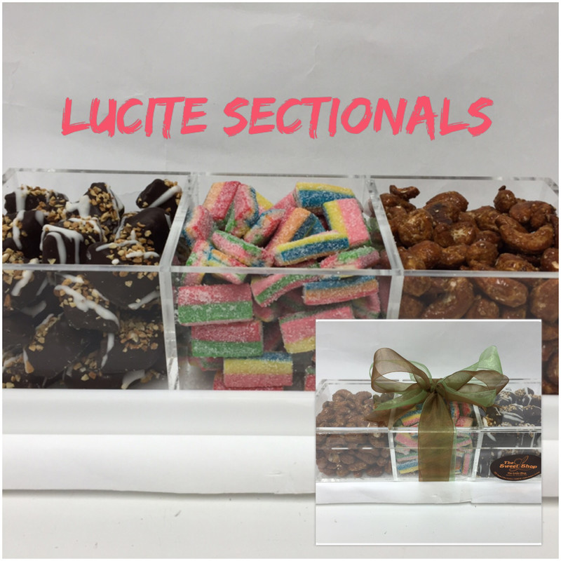 Lucite 3 sectional with lid
