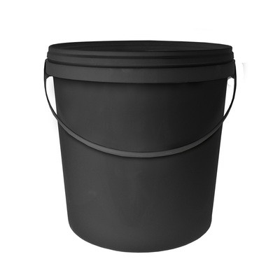 10L Round Black Bucket with Handle and Lid