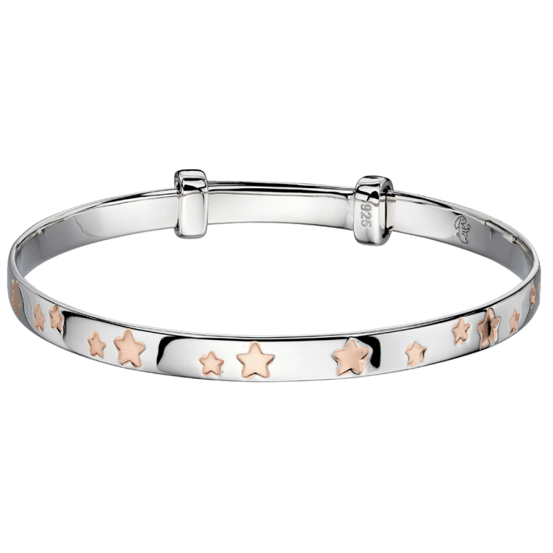 personalised baby bangle rose gold