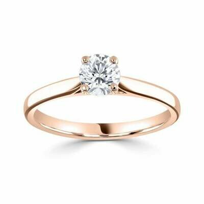 18ct Rose Gold Diamond Solitaire Brilliant Cut Ring 0.19ct
