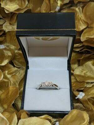 18ct White Gold Diamond Brilliant Cut Three Stone Ring 0.64ct
