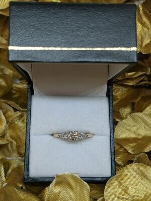18ct Rose Gold Diamond Brilliant Cut Three Stone Ring 0.78ct