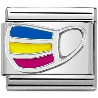 Nomination Classic Rainbow Mask Enamel, Stainless Steel with Sterling Silver SALE