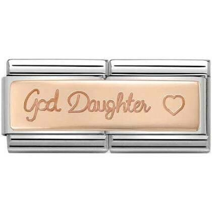 Rose Gold God-Daughter Double Charm