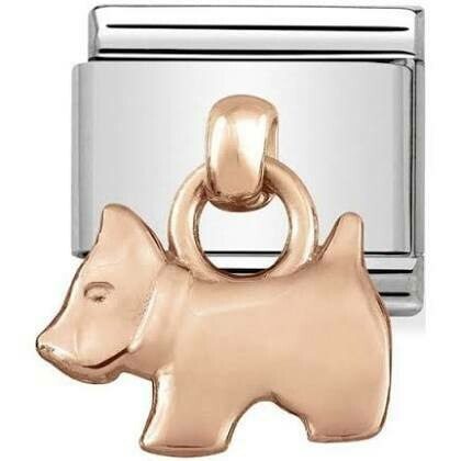 Rose Gold Dog Drop Charm