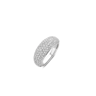 Ti Sento Wide Pave Band CZ Ring Sterling Silver