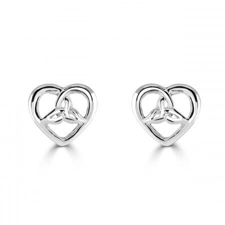 Kit Heath Heritage Celtic Trilogen Heart Stud Earrings