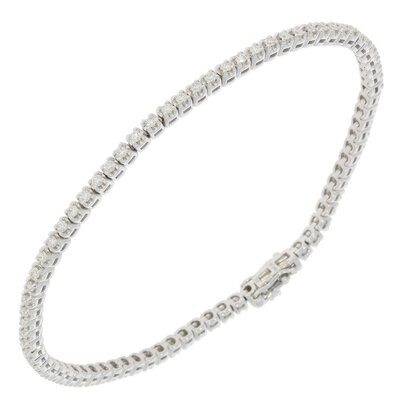 9ct White Gold Diamond Tennis Bracelet 1.00ct