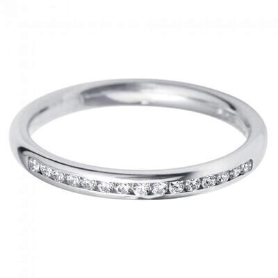 18ct White Gold Diamond Channel Set Band Ring 0.15ct