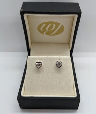 Platinum Diamond Heart Shape Stud Earrings 0.49ct
