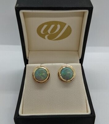 18ct Yellow Gold Opal Stud Earrings