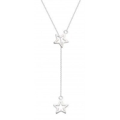 Dew Double Star Lariat Necklace 18"