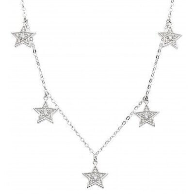 Dew Constellation Star CZ Necklace 18"
