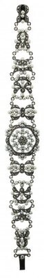 Vintage Design Sterling Silver Marcasite Seed Pearl Bracelet