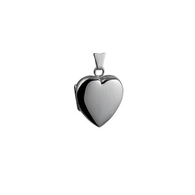 Silver Plain Domed Heart Locket