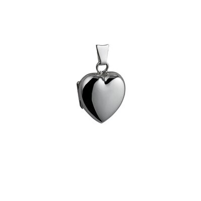 Silver Plain Puffed Heart Locket