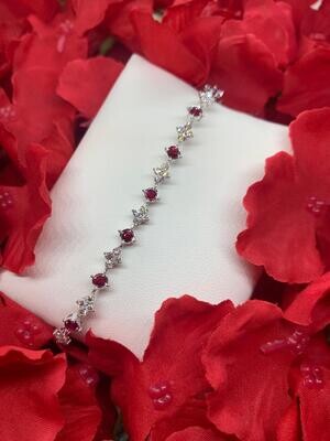 18ct White Gold Ruby Diamond Rosabella Bracelet