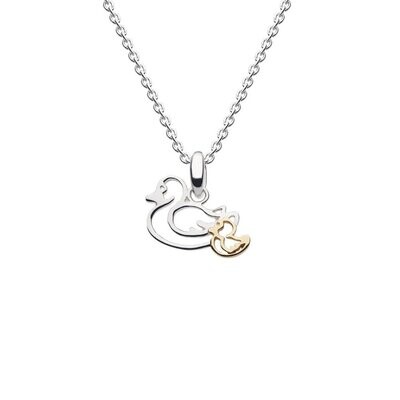 Dew Duck and Duckling Gold Plate Pendant